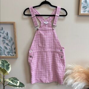 Storia Pink Tweed Overall Dress with Hardware